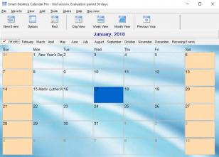 Smart Desktop Calendar Pro main screen
