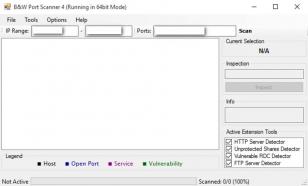 B&W Port Scanner main screen