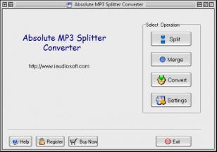 Absolute MP3 Splitter main screen