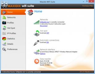 Maxidix Wifi Suite main screen