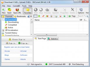 BitComet main screen