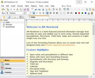 AM-Notebook Pro main screen