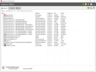 Argente Uninstall Programs main screen