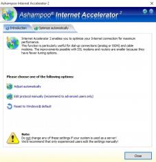 Ashampoo Internet Accelerator main screen
