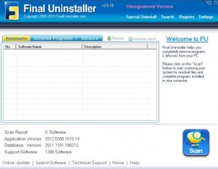 Final Uninstaller main screen