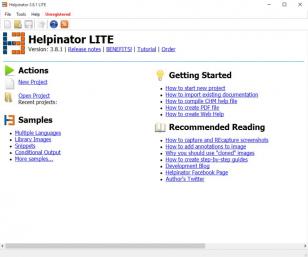 Helpinator Lite main screen