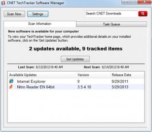 CNET TechTracker main screen