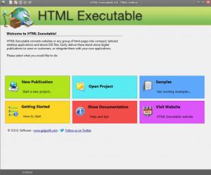 HTML Executable main screen