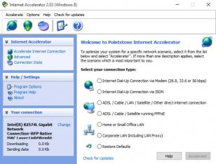 Internet Accelerator main screen