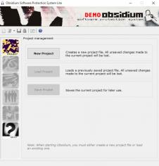 Obsidium Lite main screen