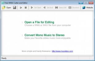 Free WMA Cutter and Editor main screen