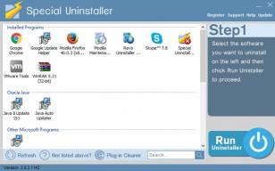 Special Uninstaller main screen