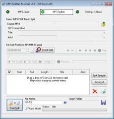 MP3 Splitter & Joiner main screen