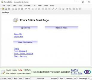 Ron's Editor main screen