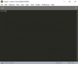 Sublime Text main screen