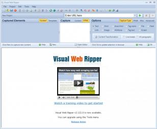 Visual Web Ripper main screen