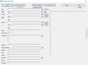 EPUB Metadata Editor main screen