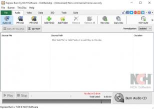 Express Burn Disc Burning Software main screen