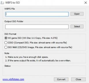 WBFS to ISO main screen