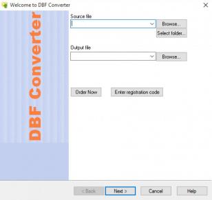 DBF Converter main screen