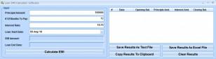 Loan EMI Calculator Software main screen