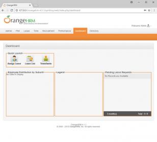 OrangeHRM main screen