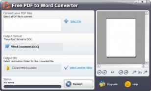 Free PDF to Word Converter main screen