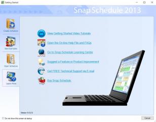 Snap Schedule main screen