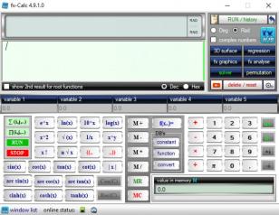 fxCalc main screen