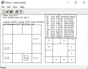 Junior Jyotish main screen