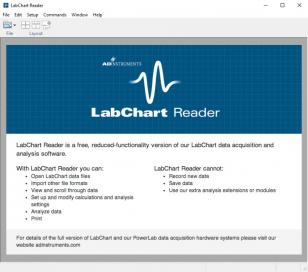 LabChart Reader main screen