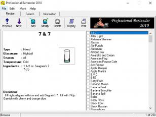 Professional Bartender 2010 main screen