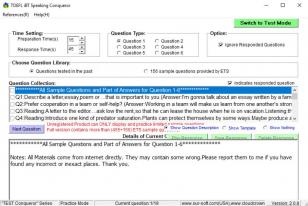 TOEFL iBT Speaking Conqueror main screen