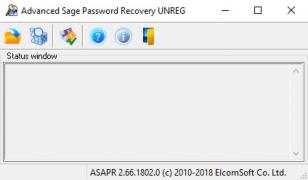 Advanced Sage Password Recovery main screen