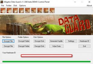 Alligator Data Guard main screen