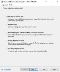 Elcomsoft Forensic Disk Decryptor main screen