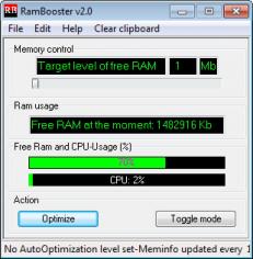 RamBooster main screen