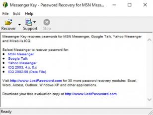 Messenger key main screen