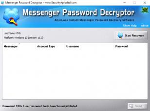 Messenger Password Decryptor main screen