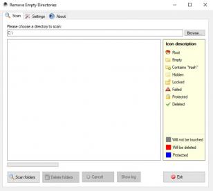 Remove Empty Directories main screen