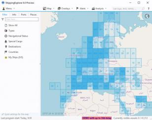 Shipping Explorer main screen