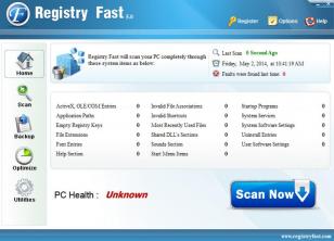 Registry Fast main screen