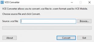 VCE Converter main screen
