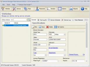 Vehicle Manager Fleet Network Edition main screen