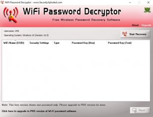 WiFi Password Decryptor main screen