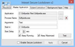 Inteset Secure Lockdown main screen