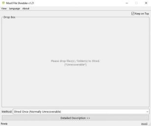 Moo0 File Shredder main screen