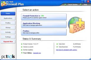 PC Tools Firewall Plus main screen