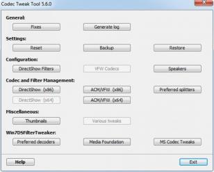 K-Lite codec Pack main screen