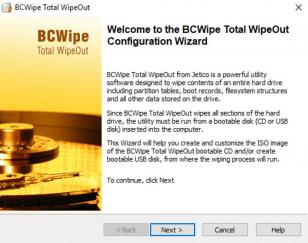 BCWipe Total WipeOut main screen